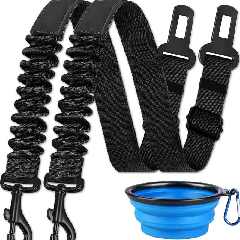 3pcs Retractable Dog Seat Belt Adjustable Pet Safety for Vehicles