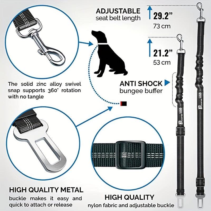 Reflective Dog Seat Belt Elastic Pet Car Safety Rope