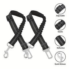 Reflective Dog Seat Belt Elastic Pet Car Safety Rope