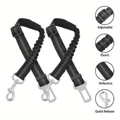 Reflective Dog Seat Belt Elastic Pet Car Safety Rope