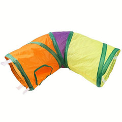 L Shape Cat Tunnel Foldable Rainbow Cat Toy Indoor Outdoor Portable Pet Toy