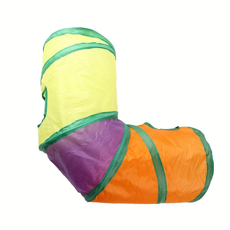 L Shape Cat Tunnel Foldable Rainbow Cat Toy Indoor Outdoor Portable Pet Toy