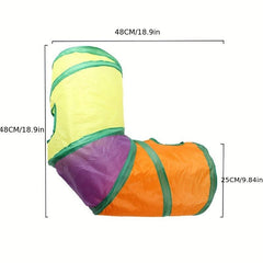 L Shape Cat Tunnel Foldable Rainbow Cat Toy Indoor Outdoor Portable Pet Toy