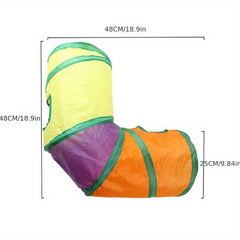 L Shape Cat Tunnel Foldable Rainbow Cat Toy Indoor Outdoor Portable Pet Toy