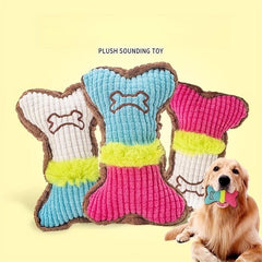 Bone Pet Grinding Teeth Squeaky Plush Toy Durable Chew Toy For Dog