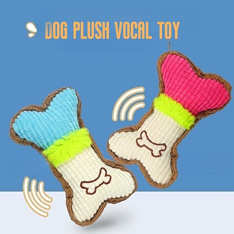 Bone Pet Grinding Teeth Squeaky Plush Toy Durable Chew Toy For Dog