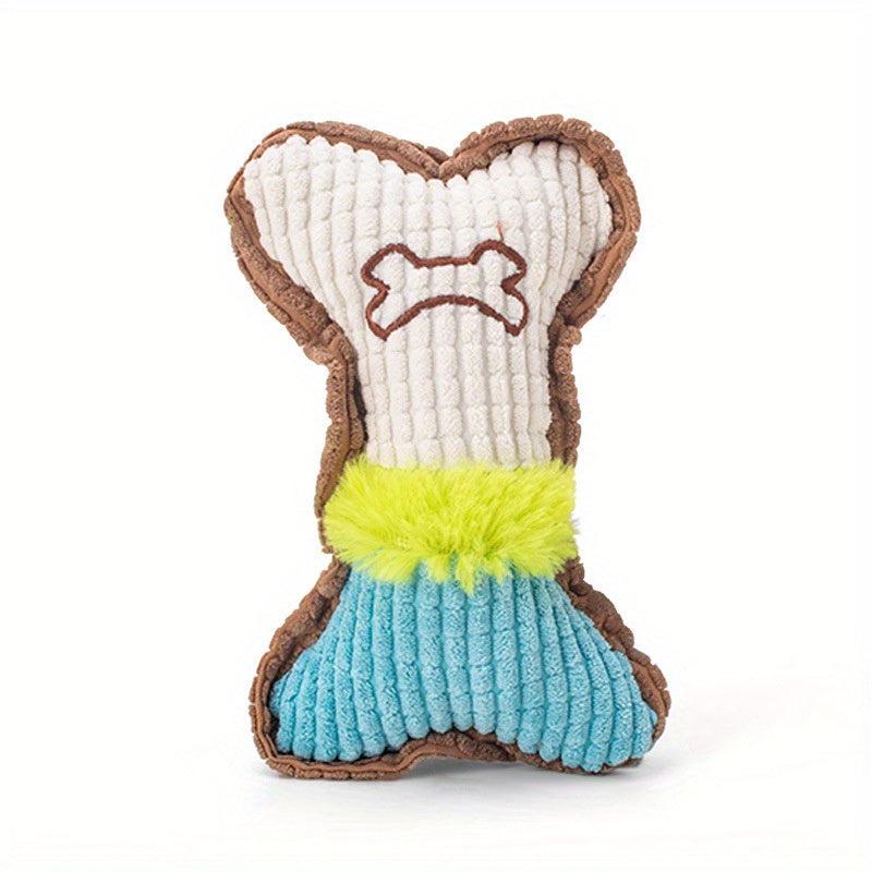 Bone Pet Grinding Teeth Squeaky Plush Toy Durable Chew Toy For Dog