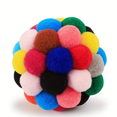 Colorful Chirping Toy Balls for Cats Built In Bells Soft Chewing Toys