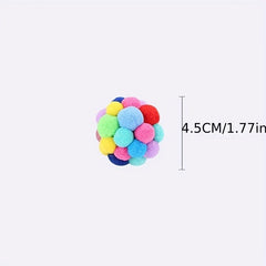 Colorful Chirping Toy Balls for Cats Built In Bells Soft Chewing Toys