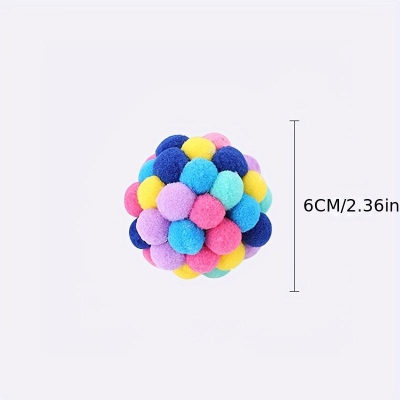 Colorful Chirping Toy Balls for Cats Built In Bells Soft Chewing Toys