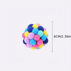 Colorful Chirping Toy Balls for Cats Built In Bells Soft Chewing Toys