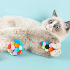 Colorful Chirping Toy Balls for Cats Built In Bells Soft Chewing Toys