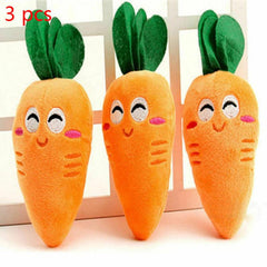 Carrot Pet Teeth Grinding Squeaky Plush Toy for Dogs