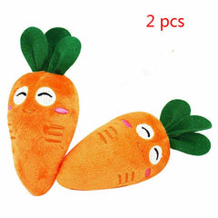 Carrot Pet Teeth Grinding Squeaky Plush Toy for Dogs
