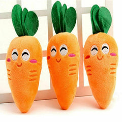 Carrot Pet Teeth Grinding Squeaky Plush Toy for Dogs