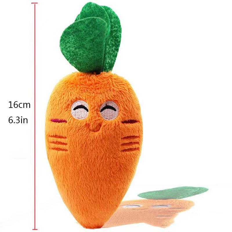 Carrot Pet Teeth Grinding Squeaky Plush Toy for Dogs