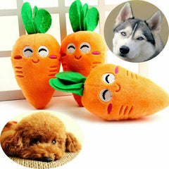 Carrot Pet Teeth Grinding Squeaky Plush Toy for Dogs