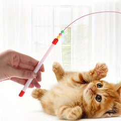 Interactive Cat Teaser Stick Toys With Bell Colorful Cat Teasing Rod