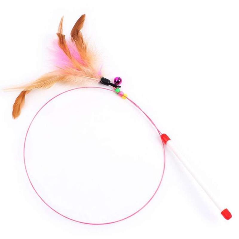 Interactive Cat Teaser Stick Toys With Bell Colorful Cat Teasing Rod