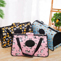 Multicolor Pattern Cat Backpack Oxford Cloth Portable Cat Bag