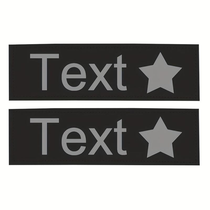 Star Pattern Reflective Letter Dog Harness with Custom Leather Label