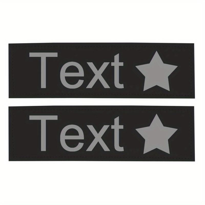 Star Pattern Reflective Letter Dog Harness with Custom Leather Label
