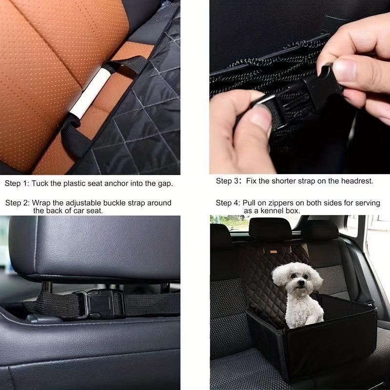 Pet Booster Car Seat for Small and Medium Dogs with Safety Straps