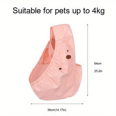 Pet Sling Bag Carrier with Front Pocket and Shoulder Strap