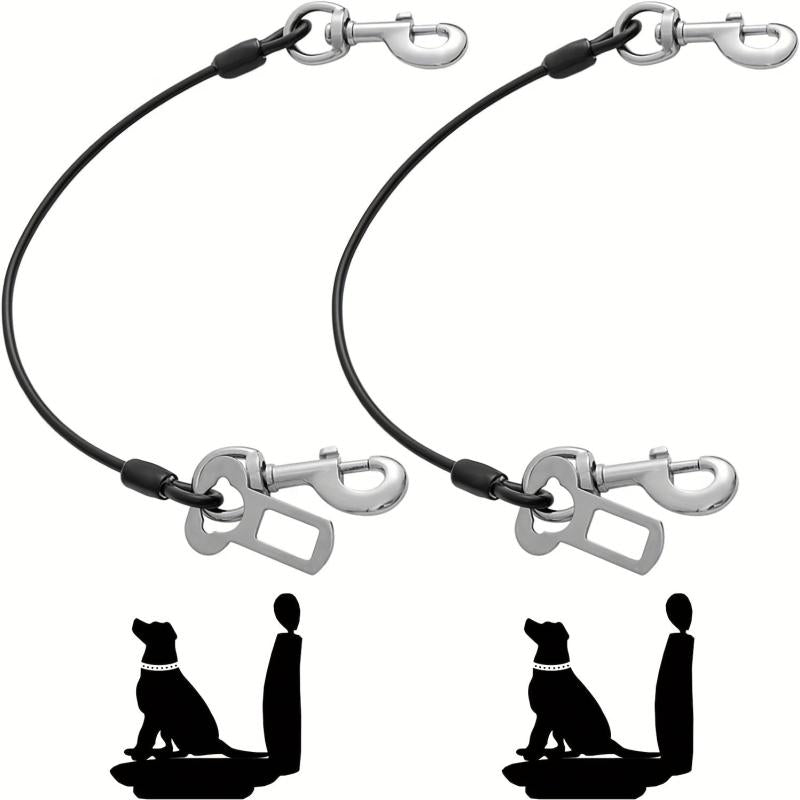 Adjustable Elastic Car Seat Belt for Pets Double Buckle