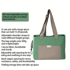 Pet Bag Portable Cat Dog Carrier Bag One Shoulder Canvas Bag
