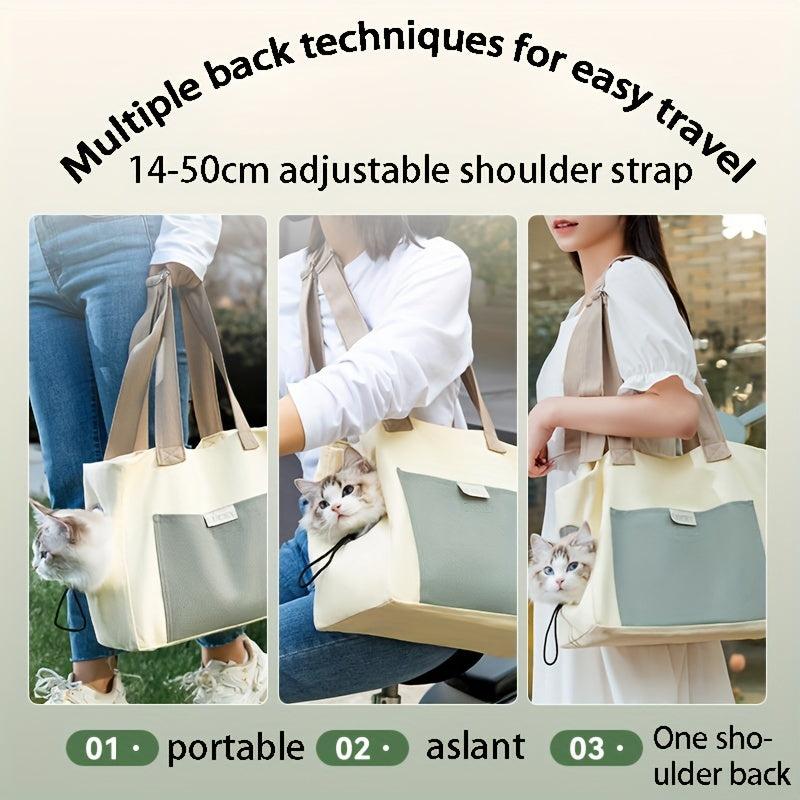 Pet Bag Portable Cat Dog Carrier Bag One Shoulder Canvas Bag