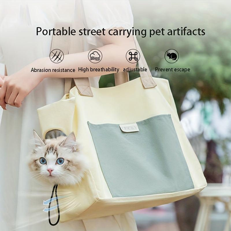 Pet Bag Portable Cat Dog Carrier Bag One Shoulder Canvas Bag