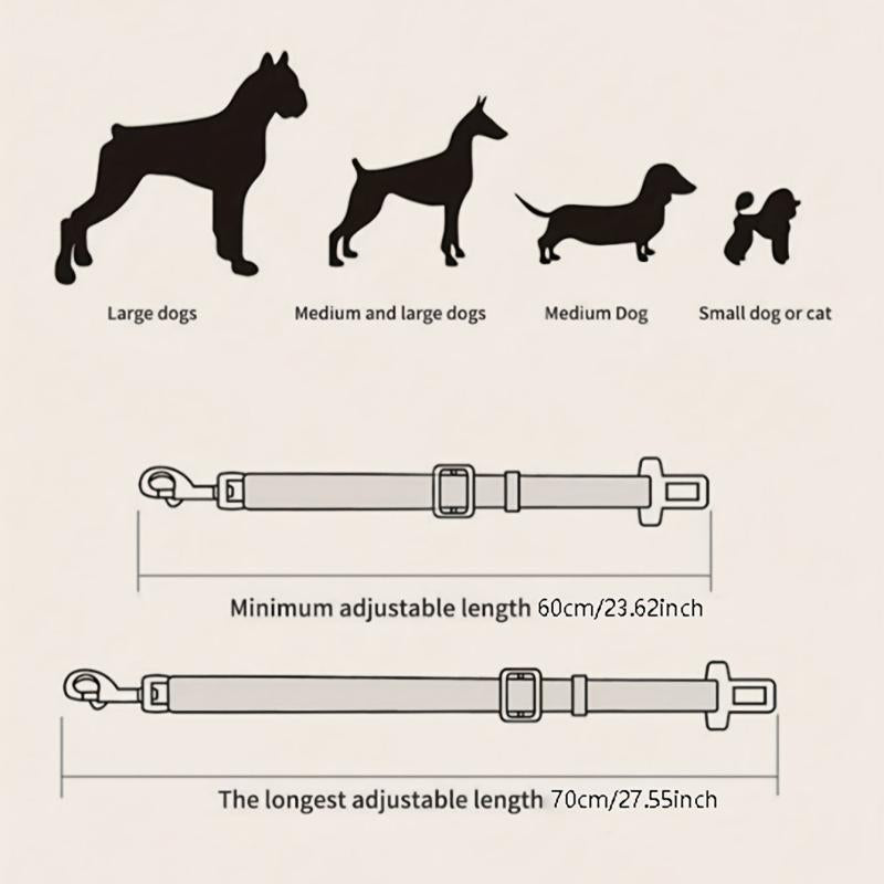 Adjustable Pet Car Seat Belt for Dogs and Cats