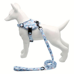 Flower Print Dog Harness & Leash Set For Small Dogs Chest Strap