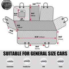 Waterproof Dog Car Seat Cover with Mesh Window & Storage Pocket