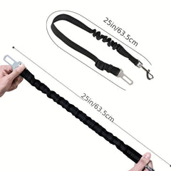 2pcs Dog Seat Belt Elastic Bungee Buffer Adjustable Car Seat Belt