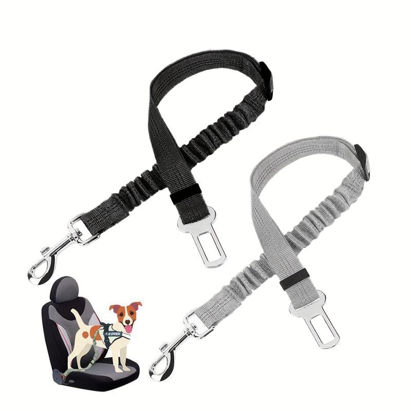 2pcs Dog Seat Belt Elastic Bungee Buffer Adjustable Car Seat Belt