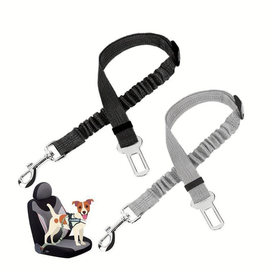 2pcs Dog Seat Belt Elastic Bungee Buffer Adjustable Car Seat Belt