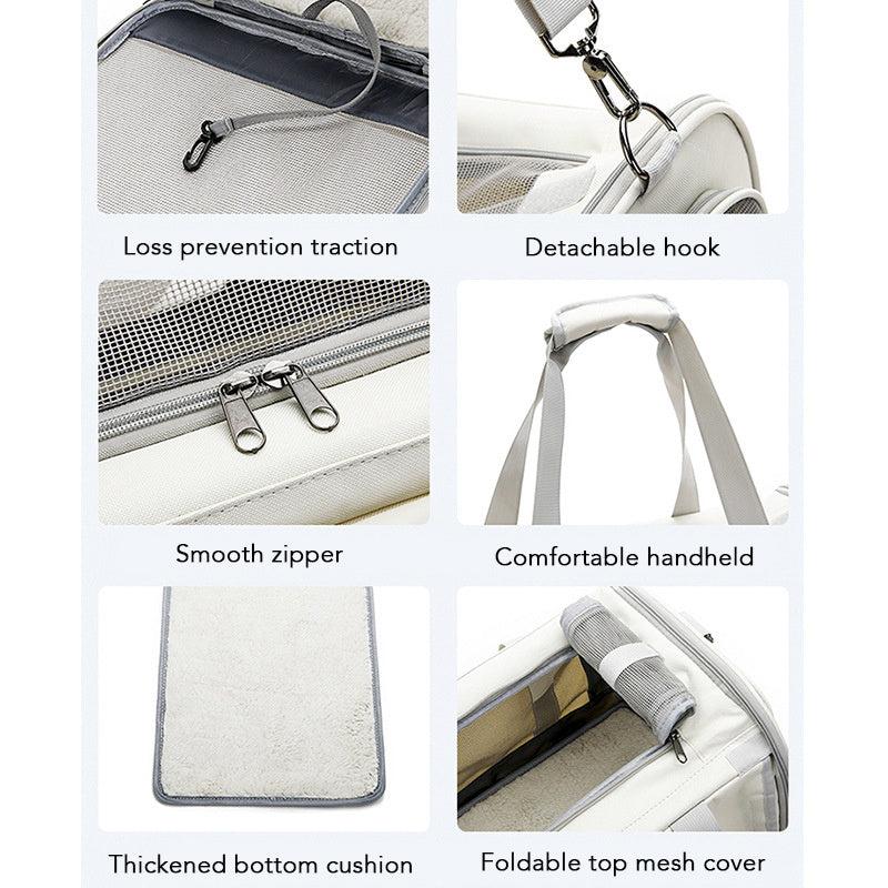 Pet Carrier Bag Cat Travel Bag Transparent Pet Bag Breathable Foldable