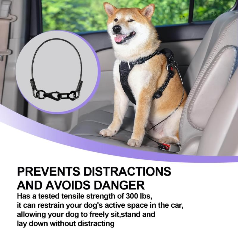 Metal Chew Proof Dog Seat Belt for Car Safety