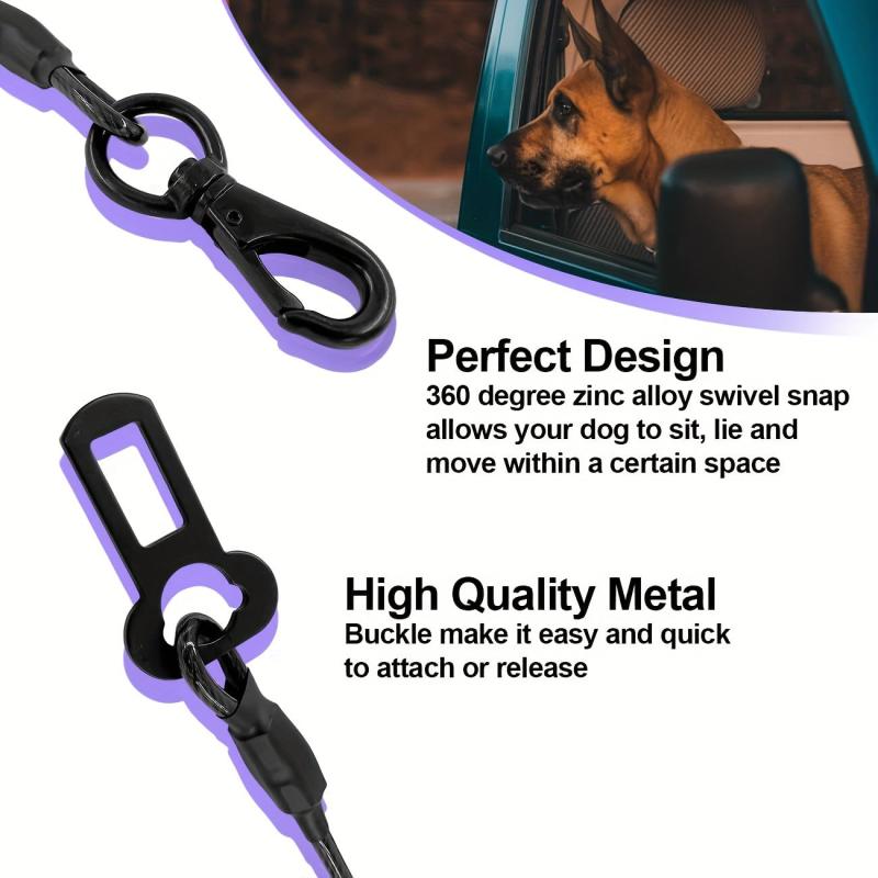 Metal Chew Proof Dog Seat Belt for Car Safety