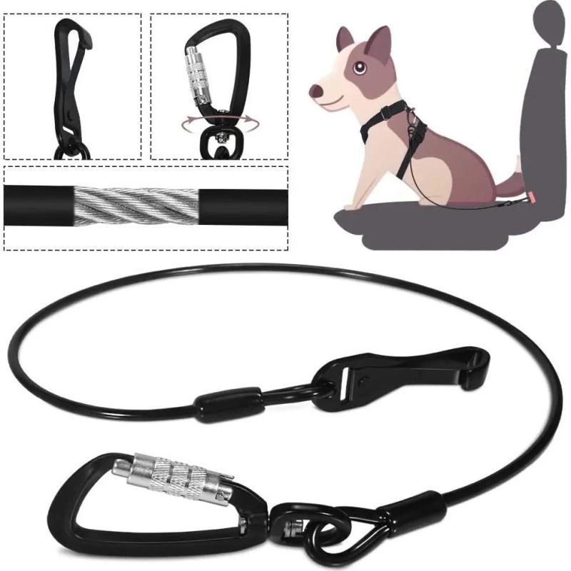 Chew-Proof Steel Dog Safety Belt For Car