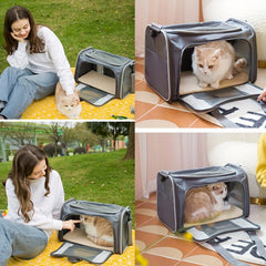 Collapsible Pet Carrier with Escape Proof Zipper for Small Pets