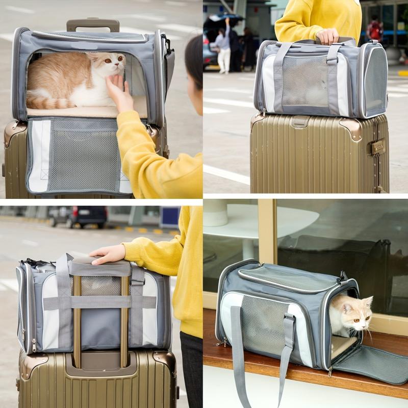 Collapsible Pet Carrier with Escape Proof Zipper for Small Pets