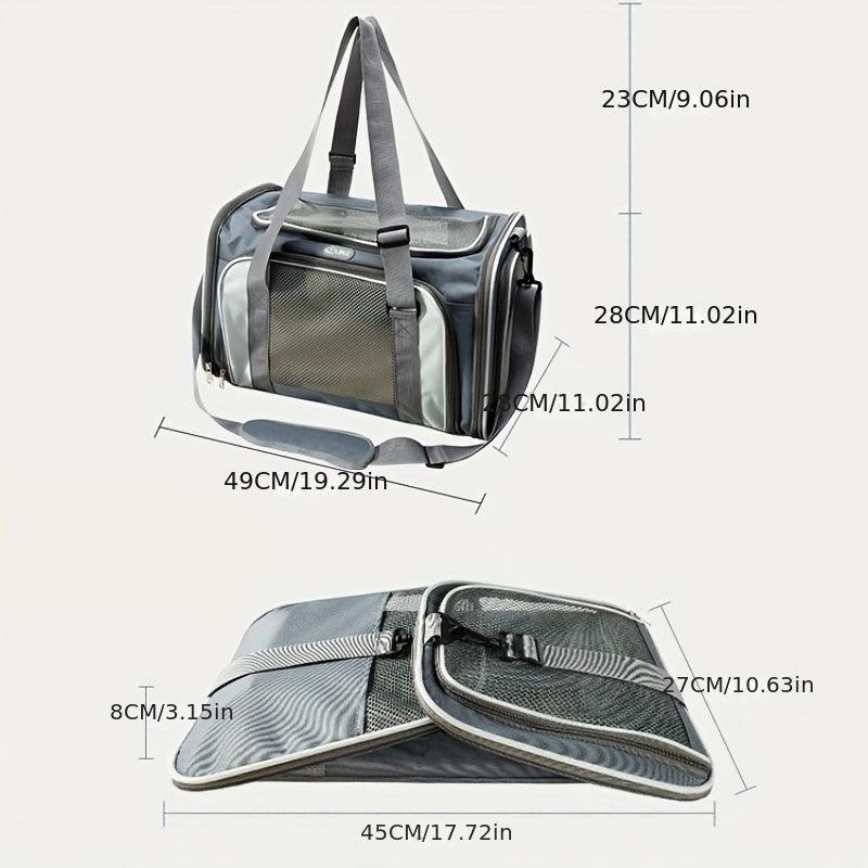Collapsible Pet Carrier with Escape Proof Zipper for Small Pets