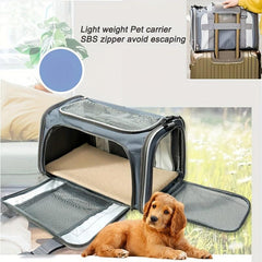 Collapsible Pet Carrier with Escape Proof Zipper for Small Pets