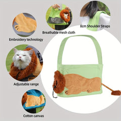 Pet Backpack Carry Bag for Dog or Cat with Padded Strap & Front Pouch