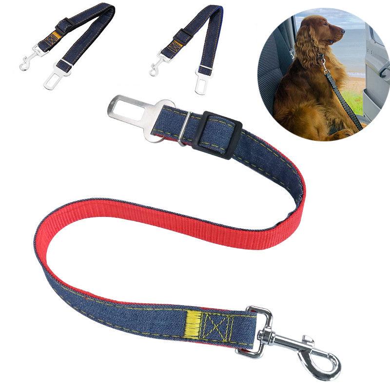 Dog & Cat Car Seat Belt Cowboy Retractable Safety Pet Buckle Leash