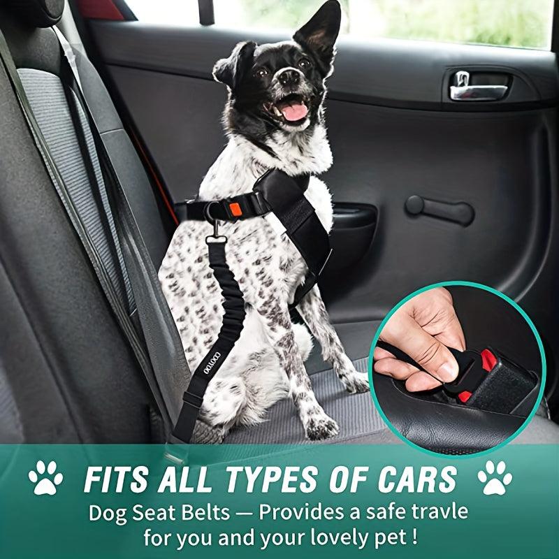 2pcs Dog Car Seat Belt Retractable Traction Rope Walking Leash