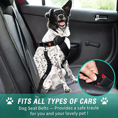 2pcs Dog Car Seat Belt Retractable Traction Rope Walking Leash